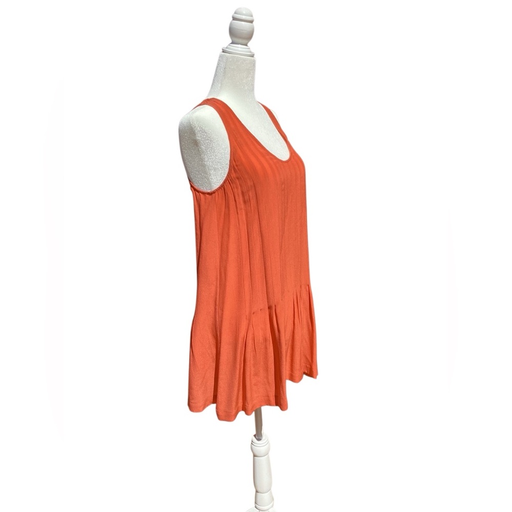 Joie 100% Silk Pleated Orange drop waist dress. - Picture 6 of 12
